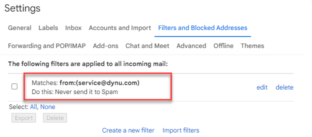 How to whitelist an email address in Gmail